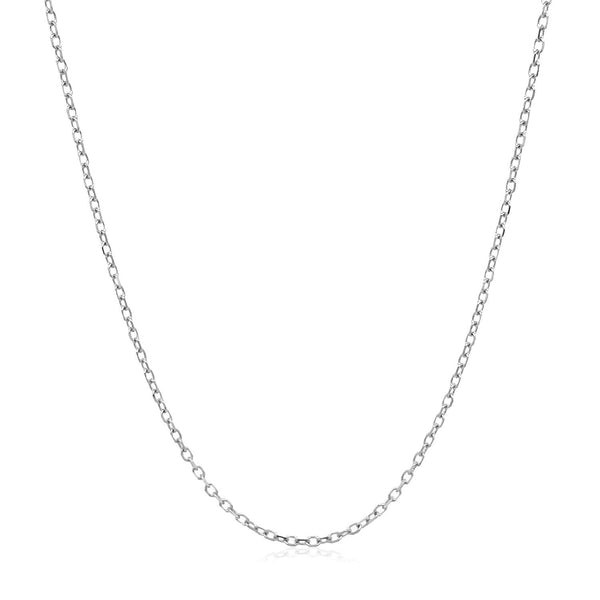 14k White Gold Faceted Cable Link Chain 1.3mm - Premium Chains - Just $182.99! Shop now at Pulse Designer Fashion