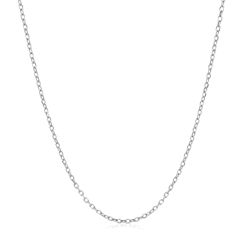 14k White Gold Faceted Cable Link Chain 1.3mm - Premium Chains - Just $182.99! Shop now at Pulse Designer Fashion