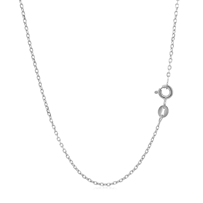 14k White Gold Faceted Cable Link Chain 1.3mm - Premium Chains - Just $182.99! Shop now at Pulse Designer Fashion