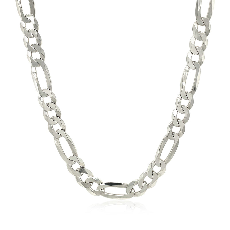 Rhodium Plated 5.5mm Sterling Silver Figaro Style Chain - Premium Chains - Just $118.99! Shop now at Pulse Designer Fashion