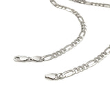 Rhodium Plated 5.5mm Sterling Silver Figaro Style Chain - Premium Chains - Just $118.99! Shop now at Pulse Designer Fashion