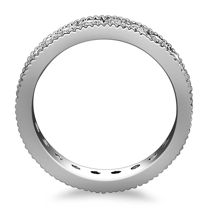 14k White Gold Antique Channel Set Round Diamond Eternity Ring - Premium Rings - Just $6010.99! Shop now at Pulse Designer Fashion