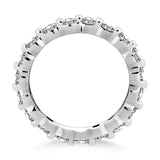 14k White Gold Common Prong Round Cut Diamond Eternity Ring - Premium Rings - Just $2970.99! Shop now at Pulse Designer Fashion