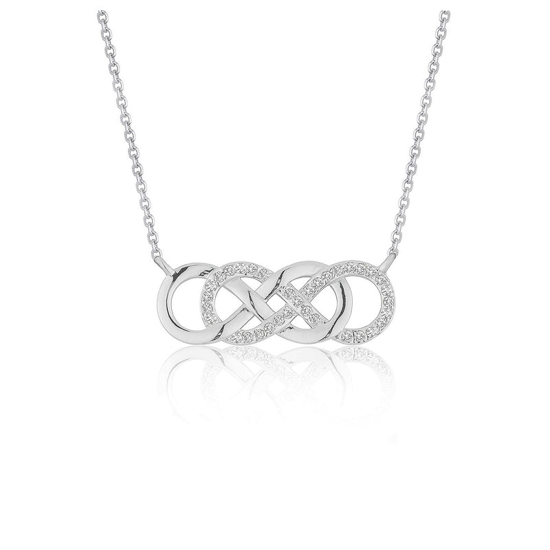 Double Infinity Diamond Pendant in 14k White Gold - Premium Necklaces - Just $1182.99! Shop now at Pulse Designer Fashion