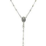 Fine Rosary Chain and Bead Necklace in Sterling Silver - Premium Necklaces - Just $102.99! Shop now at Pulse Designer Fashion