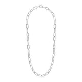 Sterling Silver Wide Paperclip Chain Necklace - Premium Necklaces - Just $193.99! Shop now at Pulse Designer Fashion