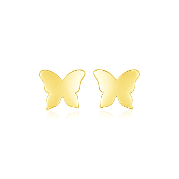 14k Yellow Gold Polished Butterfly Earrings - Premium Earrings - Just $181.99! Shop now at Pulse Designer Fashion