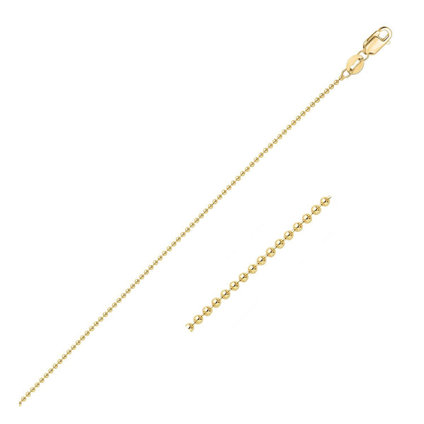 14k Yellow Gold Bead Chain 1.0mm - Premium Chains - Just $283.99! Shop now at Pulse Designer Fashion