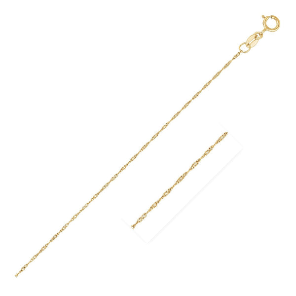 14k Yellow Gold Singapore Chain 0.6mm - Premium Chains - Just $89.99! Shop now at Pulse Designer Fashion