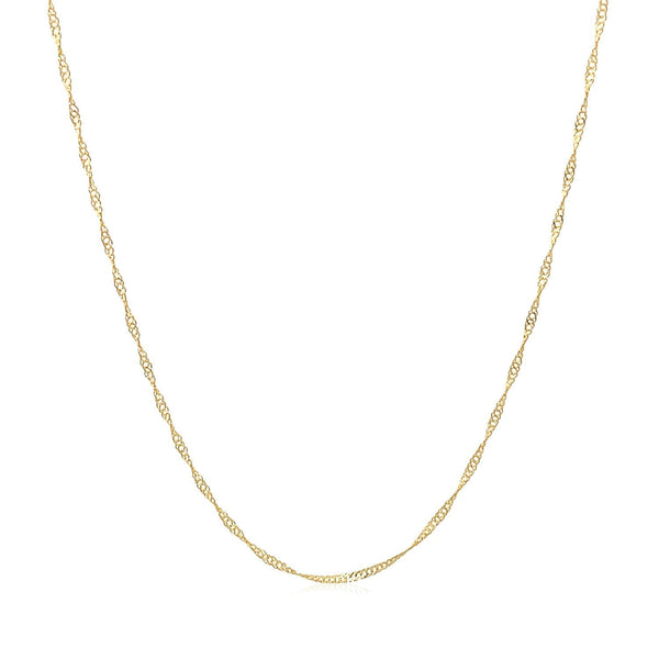 14k Yellow Gold Singapore Chain 0.6mm - Premium Chains - Just $89.99! Shop now at Pulse Designer Fashion