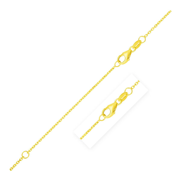 Double Extendable Diamond Cut Cable Chain in 14k Yellow Gold (0.8mm) - Premium Chains - Just $184.99! Shop now at Pulse Designer Fashion