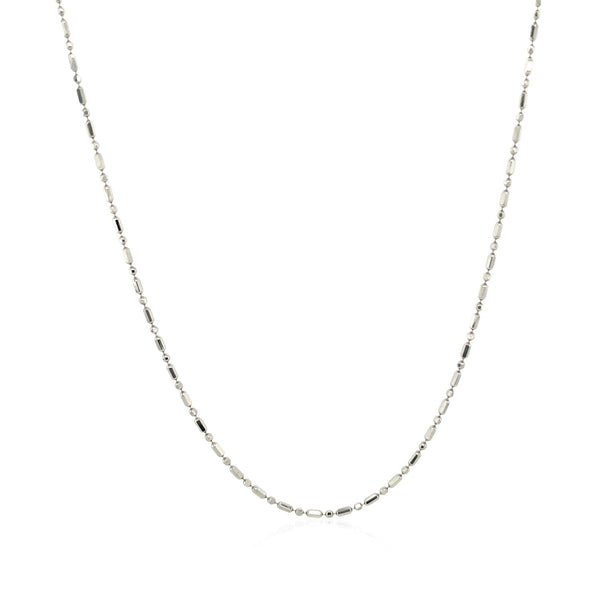 14k White Gold Diamond-Cut Bead Chain 1.0mm - Premium Chains - Just $301.99! Shop now at Pulse Designer Fashion