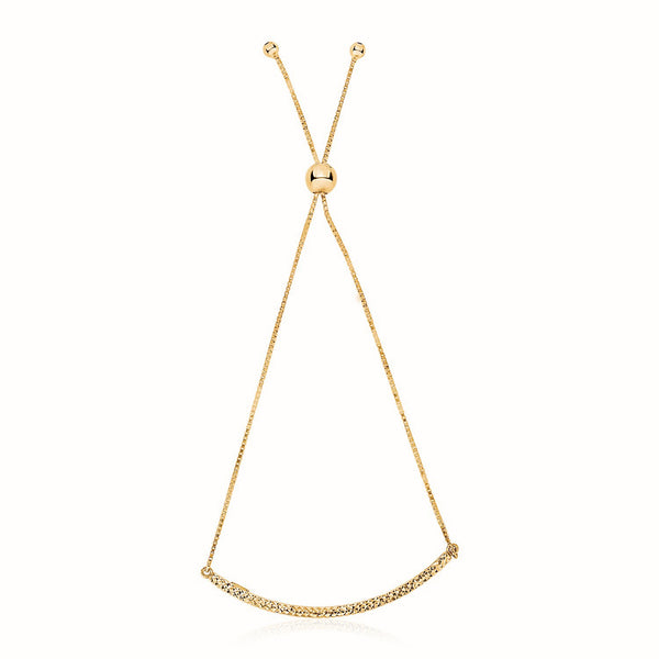 14k Yellow Gold Chain Bar Lariat Style Bracelet - Premium Bracelets - Just $406.99! Shop now at Pulse Designer Fashion