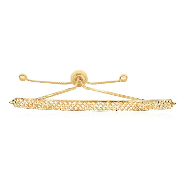 14k Yellow Gold Chain Bar Lariat Style Bracelet - Premium Bracelets - Just $406.99! Shop now at Pulse Designer Fashion