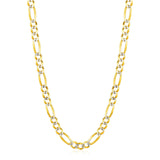 6.0mm 14K Yellow Gold Solid Pave Figaro Chain - Premium Chains - Just $3588.99! Shop now at Pulse Designer Fashion