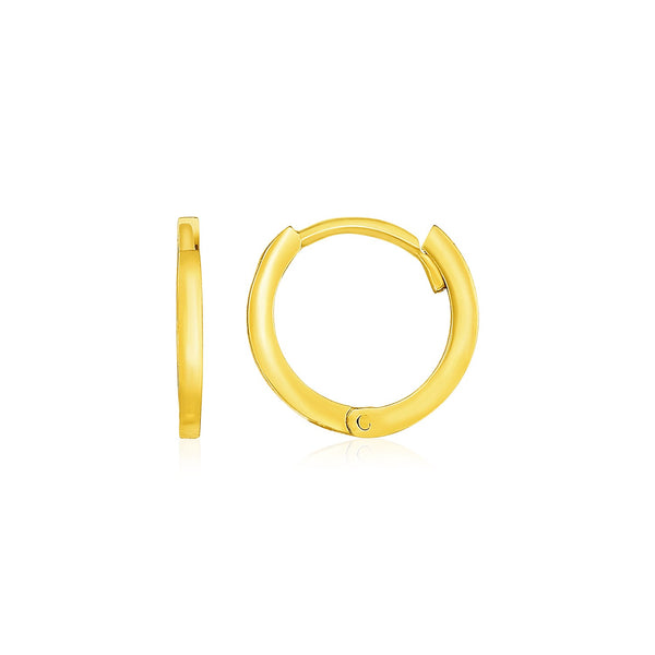 14k Yellow Gold Petite Polished Round Hoop Earrings - Premium Earrings - Just $179.99! Shop now at Pulse Designer Fashion