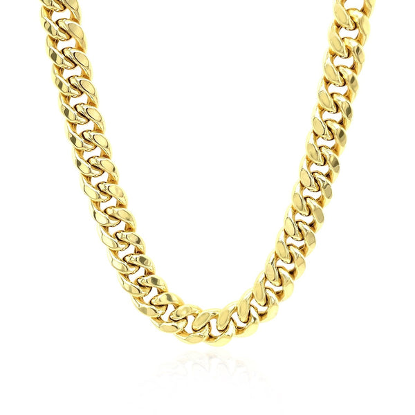 7.25mm 10k Yellow Gold Semi Solid Miami Cuban Chain - Premium Chains - Just $4264.99! Shop now at Pulse Designer Fashion