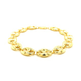 11.0mm 14k Yellow Gold Puffed Mariner Link Bracelet - Premium Bracelets - Just $1854.99! Shop now at Pulse Designer Fashion