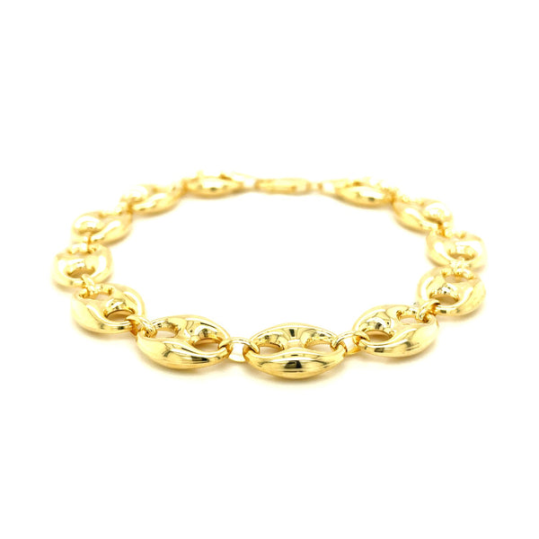 11.0mm 14k Yellow Gold Puffed Mariner Link Bracelet - Premium Bracelets - Just $1854.99! Shop now at Pulse Designer Fashion