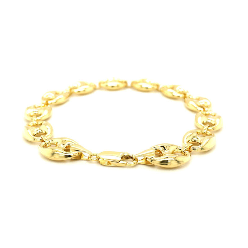 11.0mm 14k Yellow Gold Puffed Mariner Link Bracelet - Premium Bracelets - Just $1854.99! Shop now at Pulse Designer Fashion