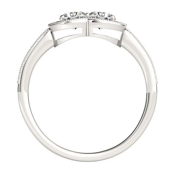 14k White Gold Two Stone Diamond Halo Ring (3/4 cttw) - Premium Rings - Just $3935.99! Shop now at Pulse Designer Fashion