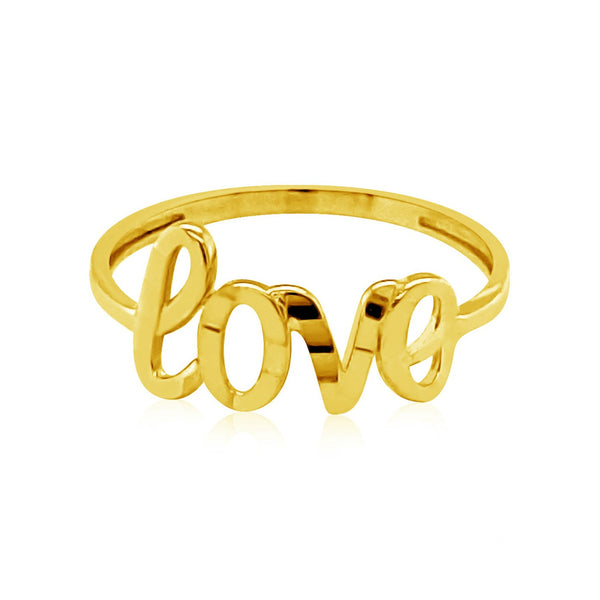 14k Yellow Gold Ring with Love - Premium Rings - Just $252.99! Shop now at Pulse Designer Fashion