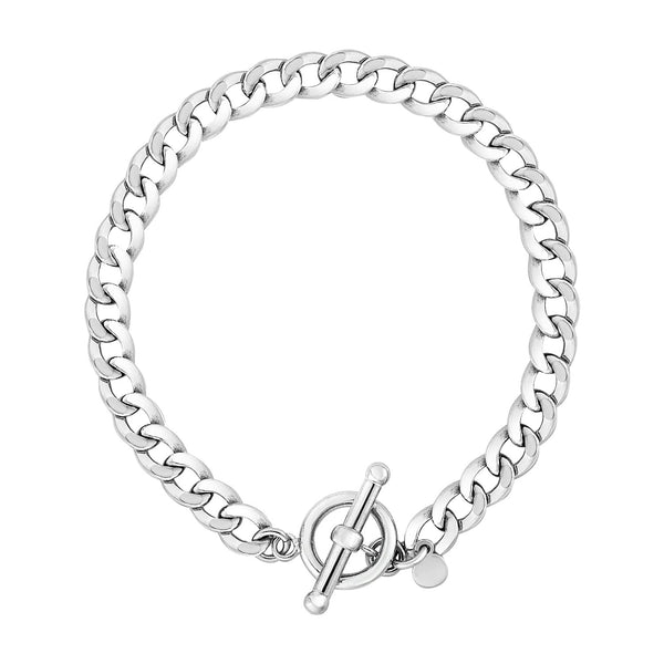 Sterling Silver Polished Wide Link Toggle Bracelet - Premium Bracelets - Just $113.99! Shop now at Pulse Designer Fashion