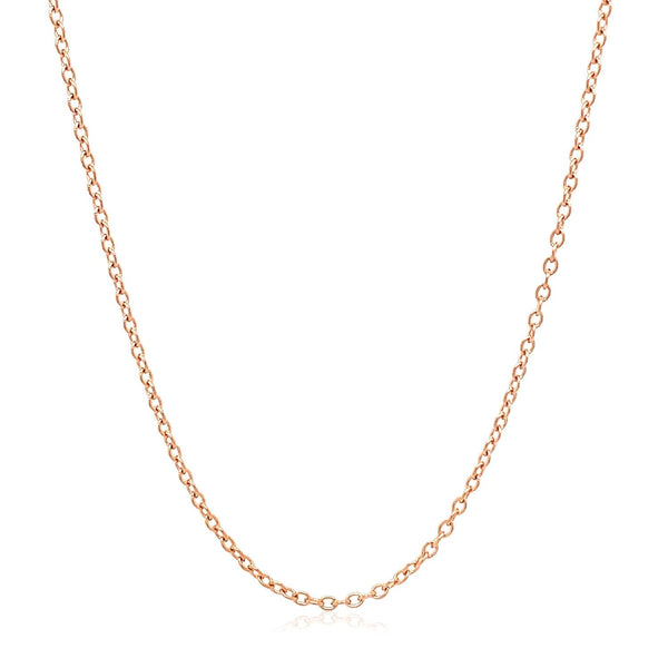 18k Rose Gold Round Oval Link Chain 1.5mm - Premium Chains - Just $618.99! Shop now at Pulse Designer Fashion