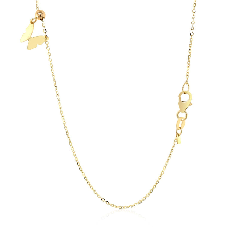 14k Yellow Gold 18 inch Necklace with Polished Butterfly Pendants - Premium Necklaces - Just $849.99! Shop now at Pulse Designer Fashion