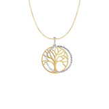 Two Layer Tree Pendant in 14k Two Tone Gold - Premium Pendants - Just $455.99! Shop now at Pulse Designer Fashion