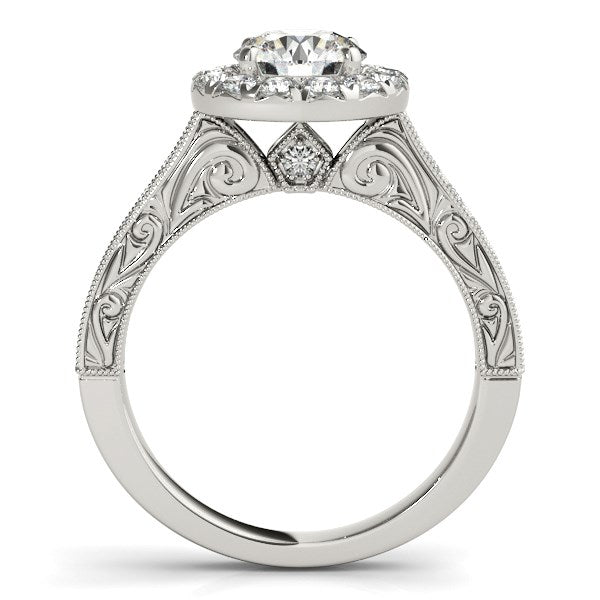 14k White Gold Round Diamond Engagement Ring with Stylish Shank (1 5/8 cttw) - Premium Rings - Just $7876.99! Shop now at Pulse Designer Fashion