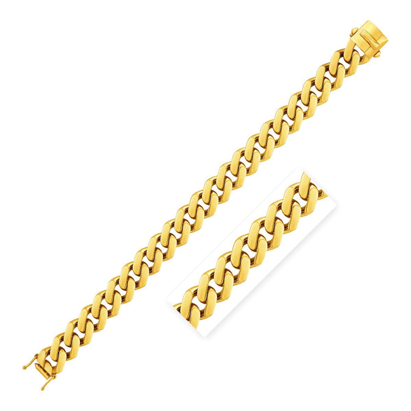 14k Yellow Gold 8 1/2 inch Wide Polished Curb Chain Bracelet - Premium Bracelets - Just $3648.99! Shop now at Pulse Designer Fashion