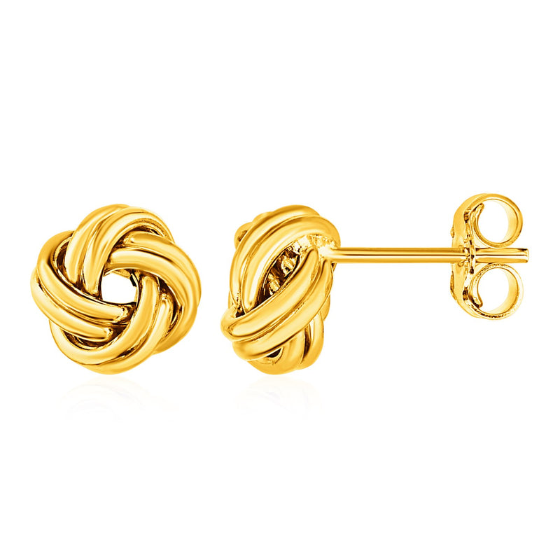 Love Knot Post Earrings in 14k Yellow Gold - Premium Earrings - Just $257.99! Shop now at Pulse Designer Fashion