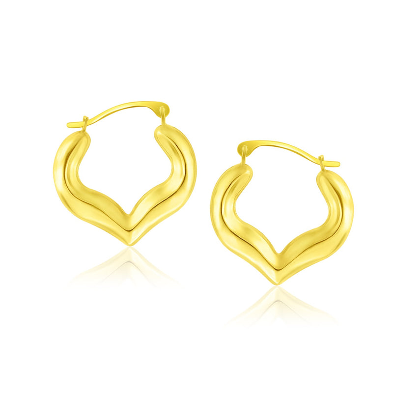 10k Yellow Gold Hoop Style Heart Shape Earrings - Premium Earrings - Just $111.99! Shop now at Pulse Designer Fashion