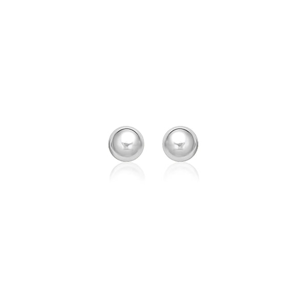 14k White Gold Classic Stud Earrings (8.0 mm) - Premium Earrings - Just $189.99! Shop now at Pulse Designer Fashion