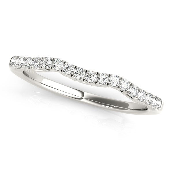 14k White Gold Wave Motif Diamond Wedding Band (1/5 cttw) - Premium Rings - Just $1359.99! Shop now at Pulse Designer Fashion