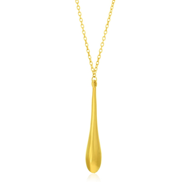 14k Yellow Gold Teardrop Shape Long Pendant - Premium Pendants - Just $470.99! Shop now at Pulse Designer Fashion