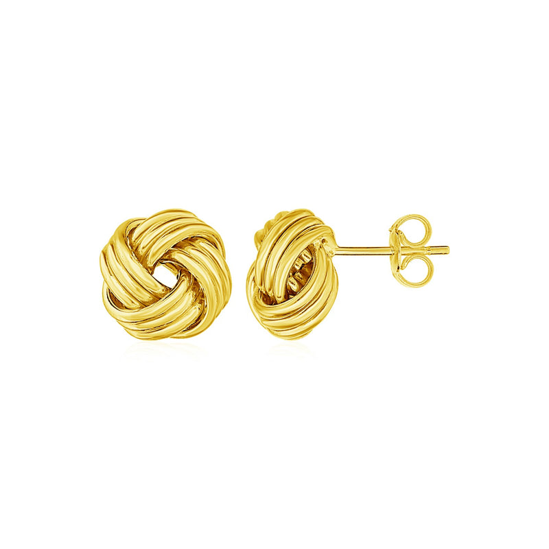 Love Knot Post Earrings in 14k Yellow Gold - Premium Earrings - Just $306.99! Shop now at Pulse Designer Fashion