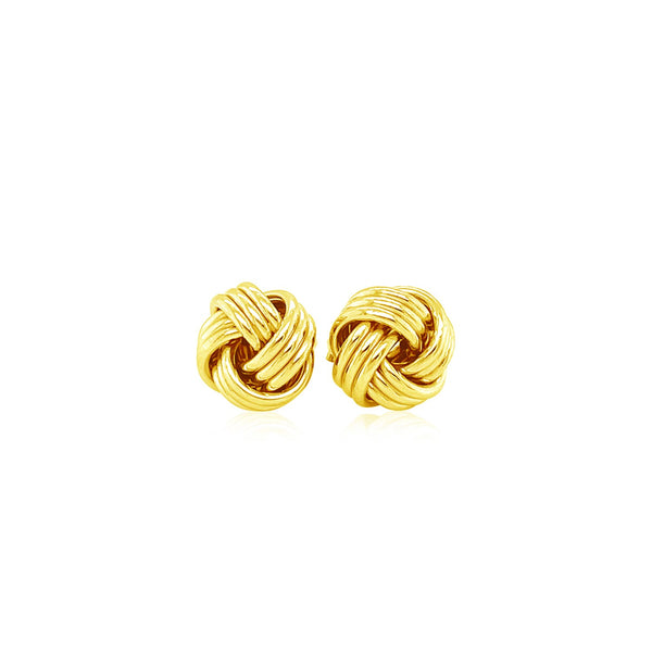 Love Knot Post Earrings in 14k Yellow Gold - Premium Earrings - Just $306.99! Shop now at Pulse Designer Fashion