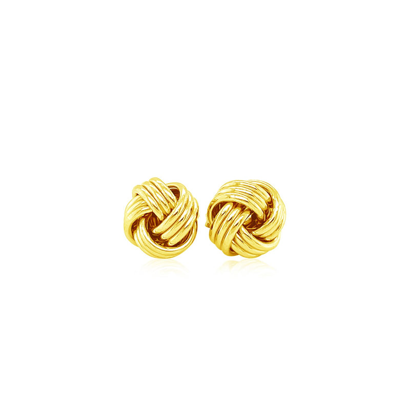 Love Knot Post Earrings in 14k Yellow Gold - Premium Earrings - Just $306.99! Shop now at Pulse Designer Fashion