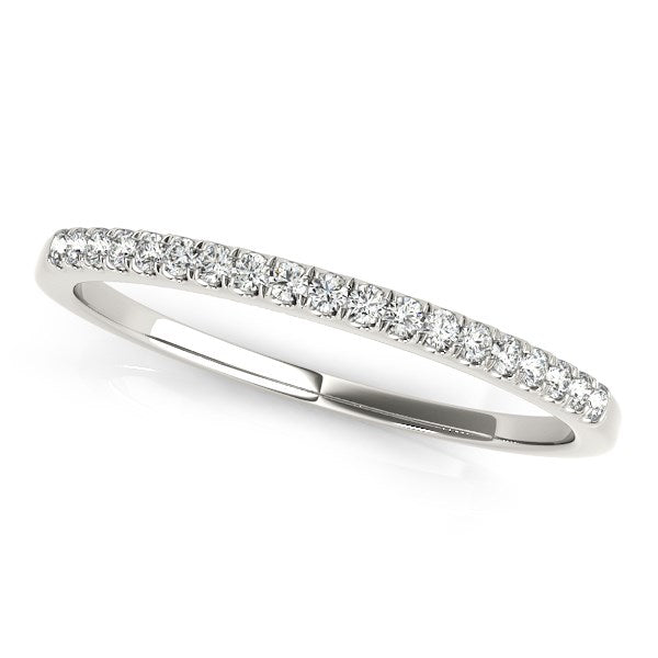 14k White Gold Scallop Pave Set Diamond Wedding Ring (1/8 cttw) - Premium Rings - Just $856.99! Shop now at Pulse Designer Fashion