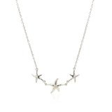 Sterling Silver Necklace with Three Starfish - Premium Necklaces - Just $44.99! Shop now at Pulse Designer Fashion