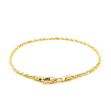 2.0mm 10k Yellow Gold Solid Diamond Cut Rope Bracelet - Premium Bracelets - Just $218.99! Shop now at Pulse Designer Fashion