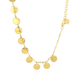 Choker Necklace with Polished Discs in 14k Yellow Gold - Premium Necklaces - Just $853.99! Shop now at Pulse Designer Fashion