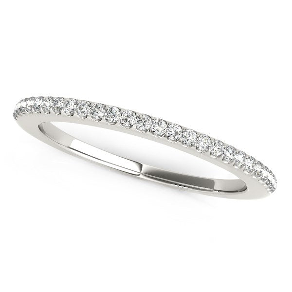 14k White Gold Pave Scallop Setting Diamond Wedding Band (1/8 cttw) - Premium Rings - Just $1028.99! Shop now at Pulse Designer Fashion