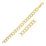 8.2 mm 14k Two Tone Gold Pave Curb Chain - Premium Chains - Just $4609.99! Shop now at Pulse Designer Fashion