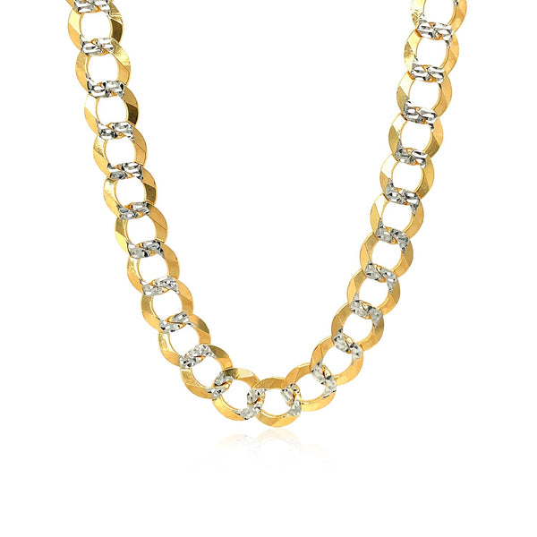 8.2 mm 14k Two Tone Gold Pave Curb Chain - Premium Chains - Just $4609.99! Shop now at Pulse Designer Fashion