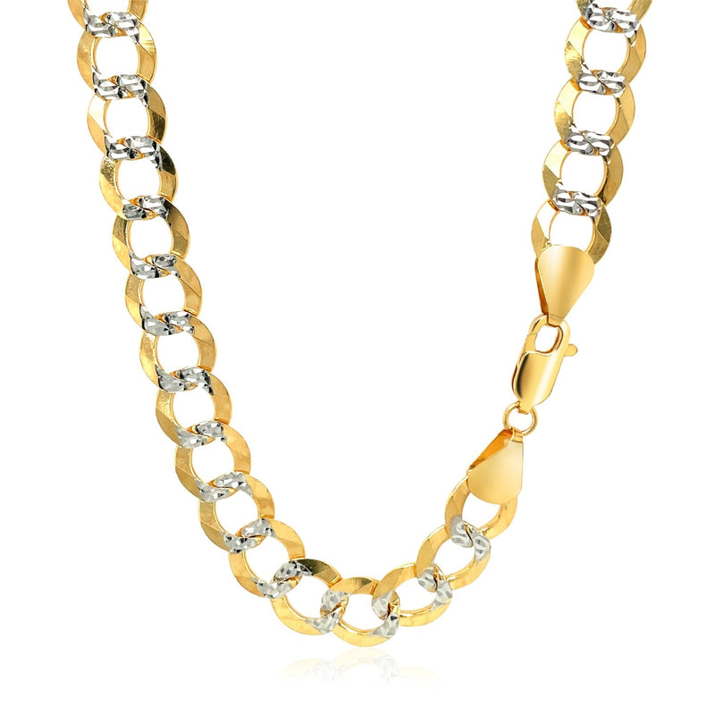 8.2 mm 14k Two Tone Gold Pave Curb Chain - Premium Chains - Just $4609.99! Shop now at Pulse Designer Fashion