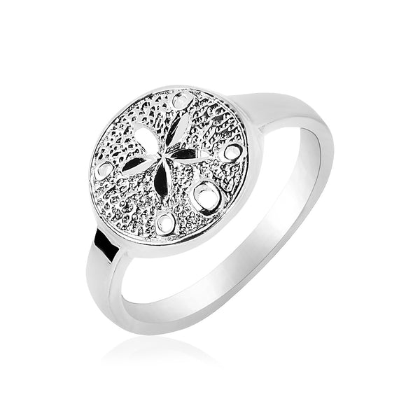 Sterling Silver Textured Sand Dollar Ring - Premium Rings - Just $102.99! Shop now at Pulse Designer Fashion