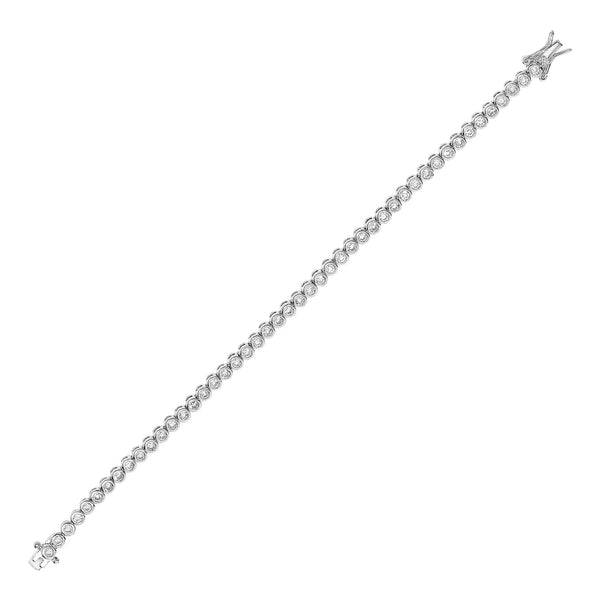 Tennis Bracelet with Round Cubic Zirconia in Sterling Silver - Premium Bracelets - Just $104.99! Shop now at Pulse Designer Fashion